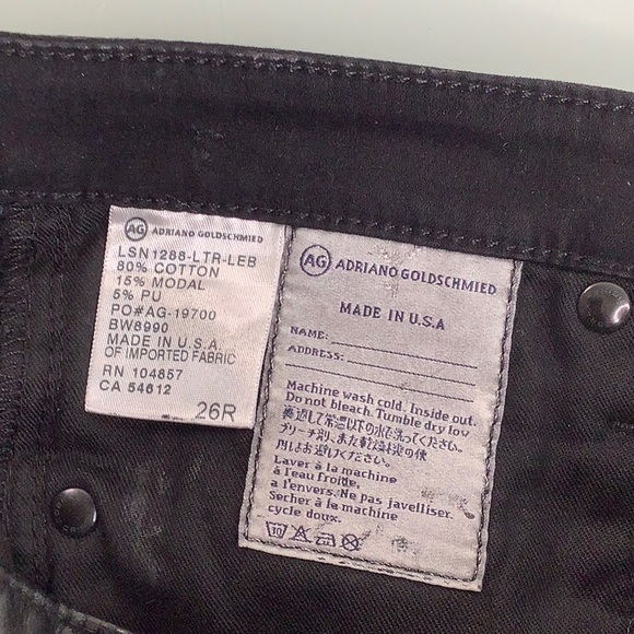 AG Adriano Goldschmied The Legging Super Skinny distressed Vegan Leather SZ 26 R - Picture 12 of 16